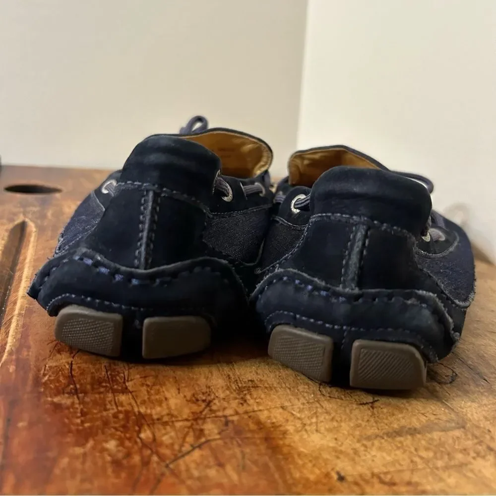 G.H. Bass & Co. Tuscany Men's 12 Navy Blue Denim Leather Moc Toe Driving Loafers